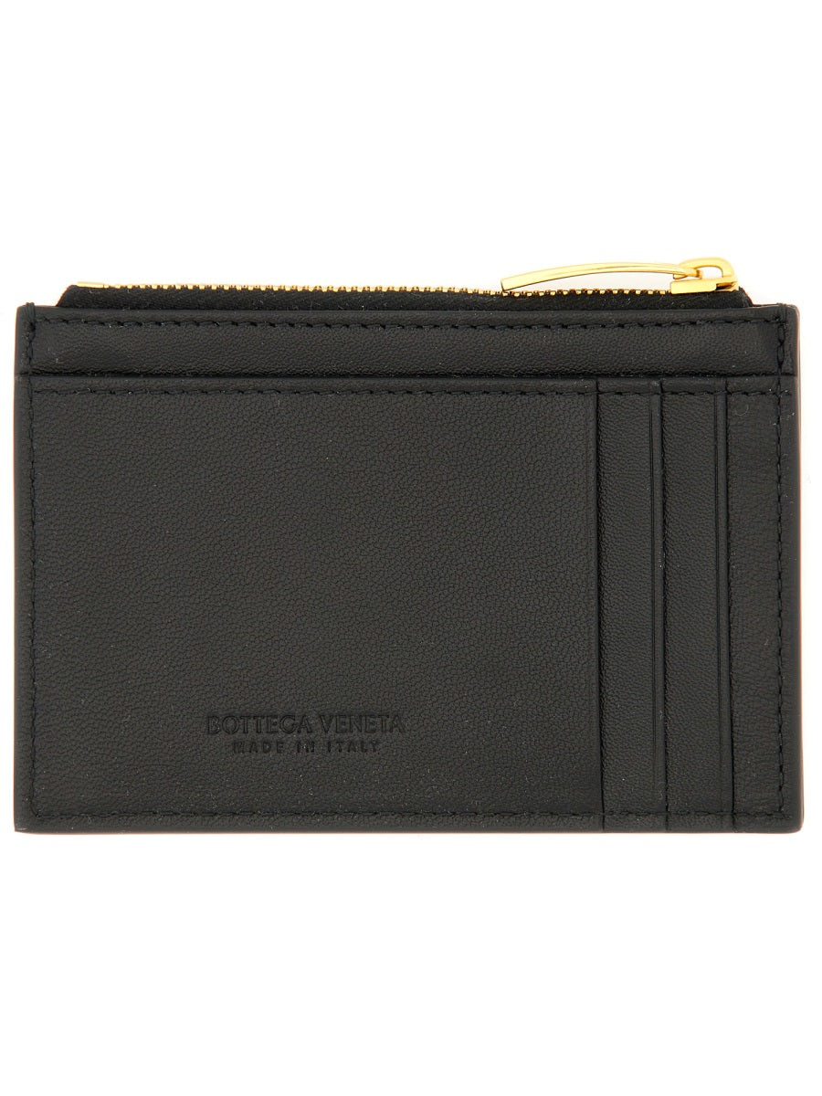 Card Holder Woven Lambskin Black Lamb Skin Wallets & Purses