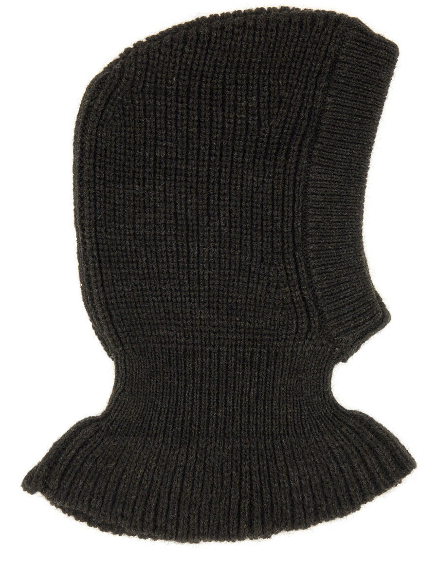 Wool And Alpaca Blend Hood Brown Acrylic Hat