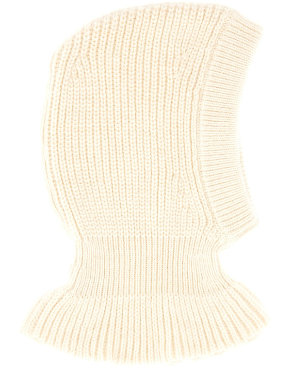 Wool And Alpaca Blend Hood Ivory Acrylic Hat