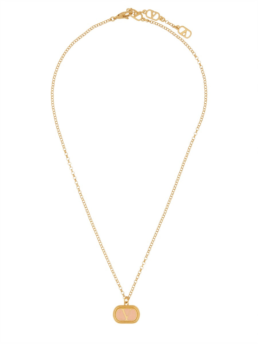 Brass And Enamel Ovalette Necklace Gold Necklaces