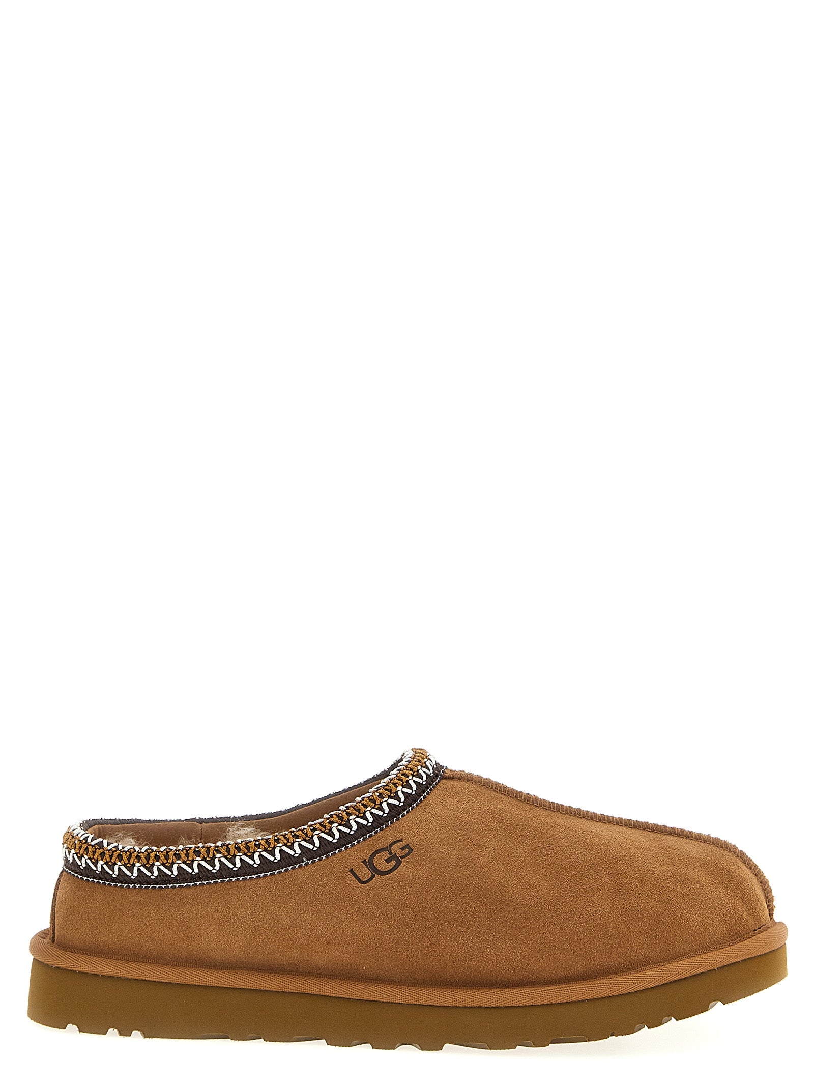 Tasman II sabots Brown Leather Textile Flat Shoes
