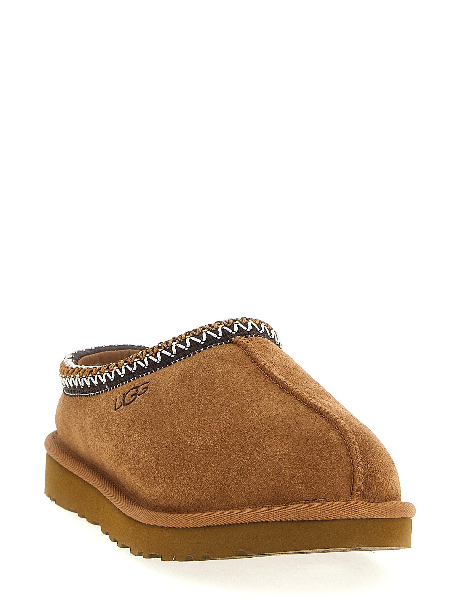 Tasman II sabots Brown Leather Textile Flat Shoes