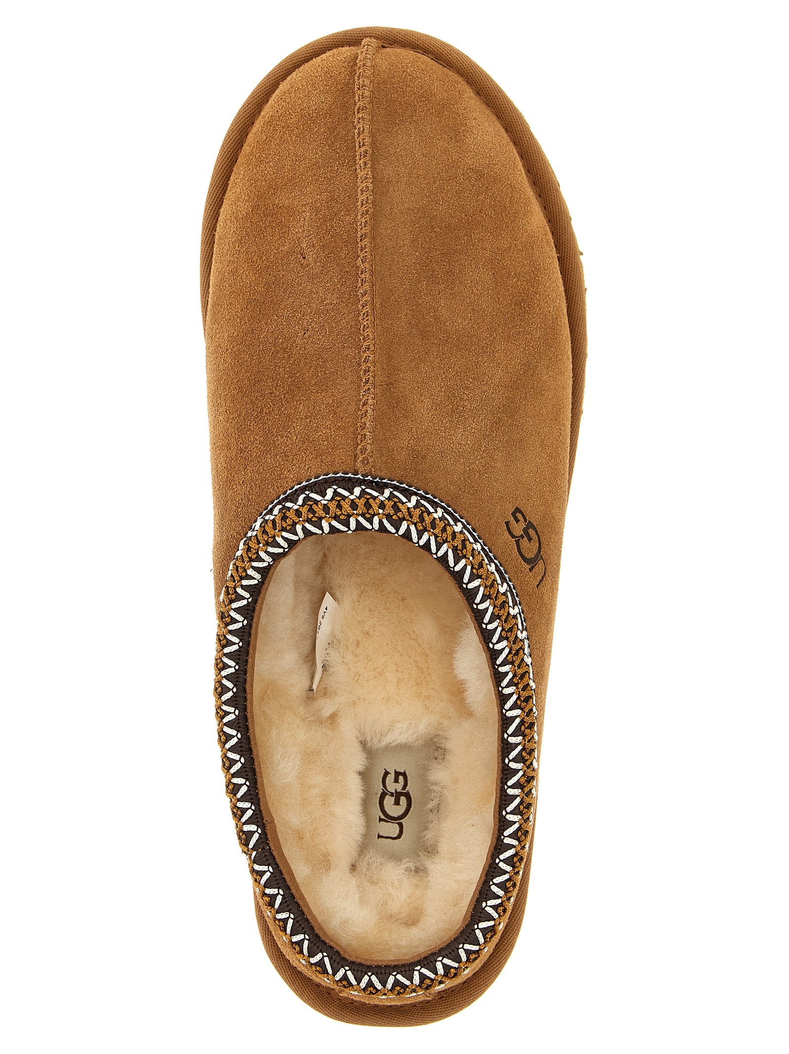 Tasman II sabots Brown Leather Textile Flat Shoes