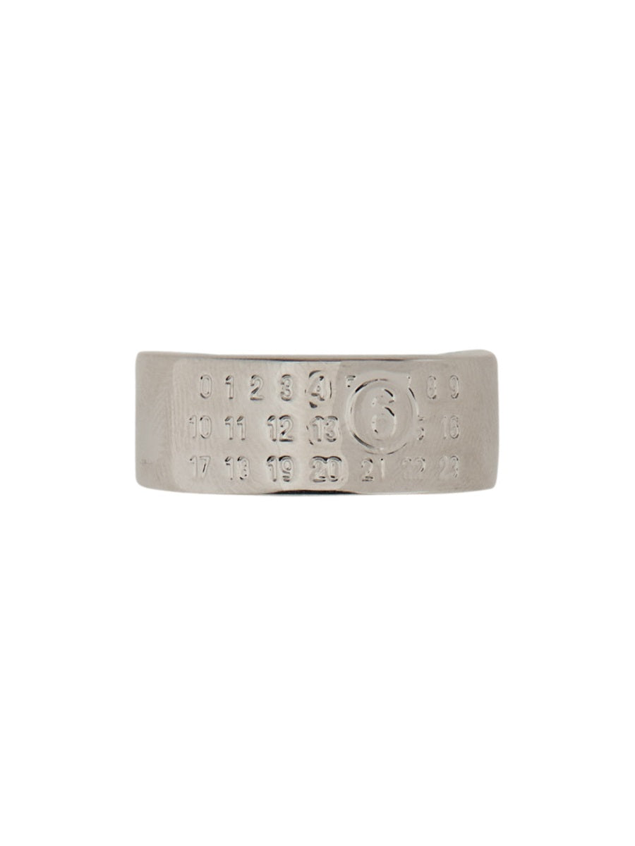 Minimal Numeric Band Ring Silver Brass Rings