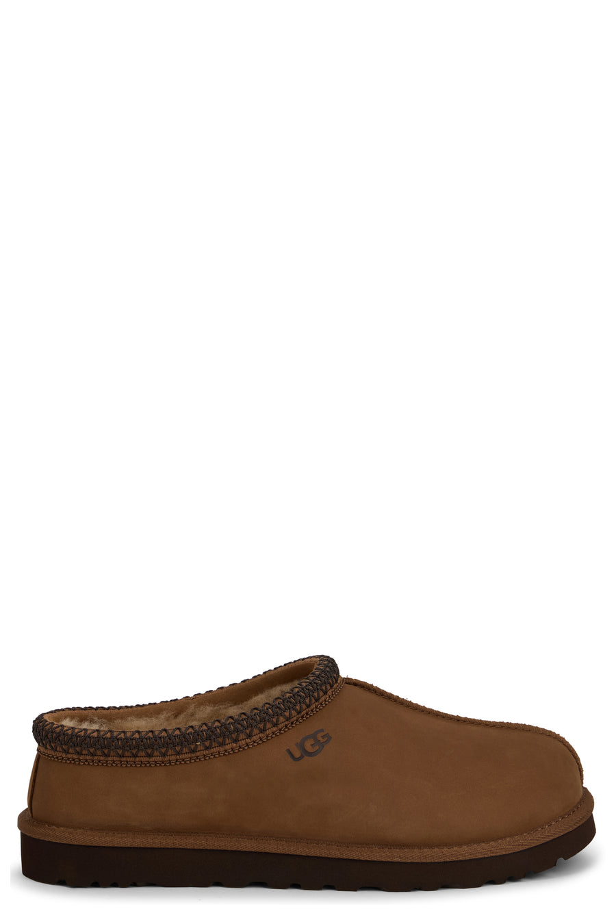 Leather Slides Tasman Ii Dark Chestnut Sheep Flip Flops &