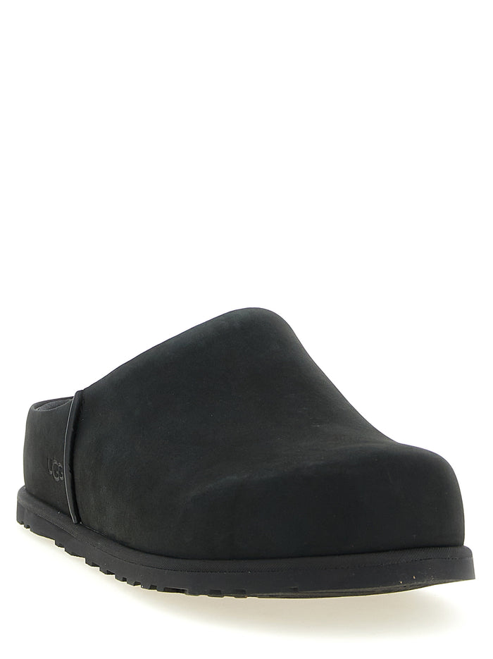 Otzo sabots Black Leather Flat Shoes