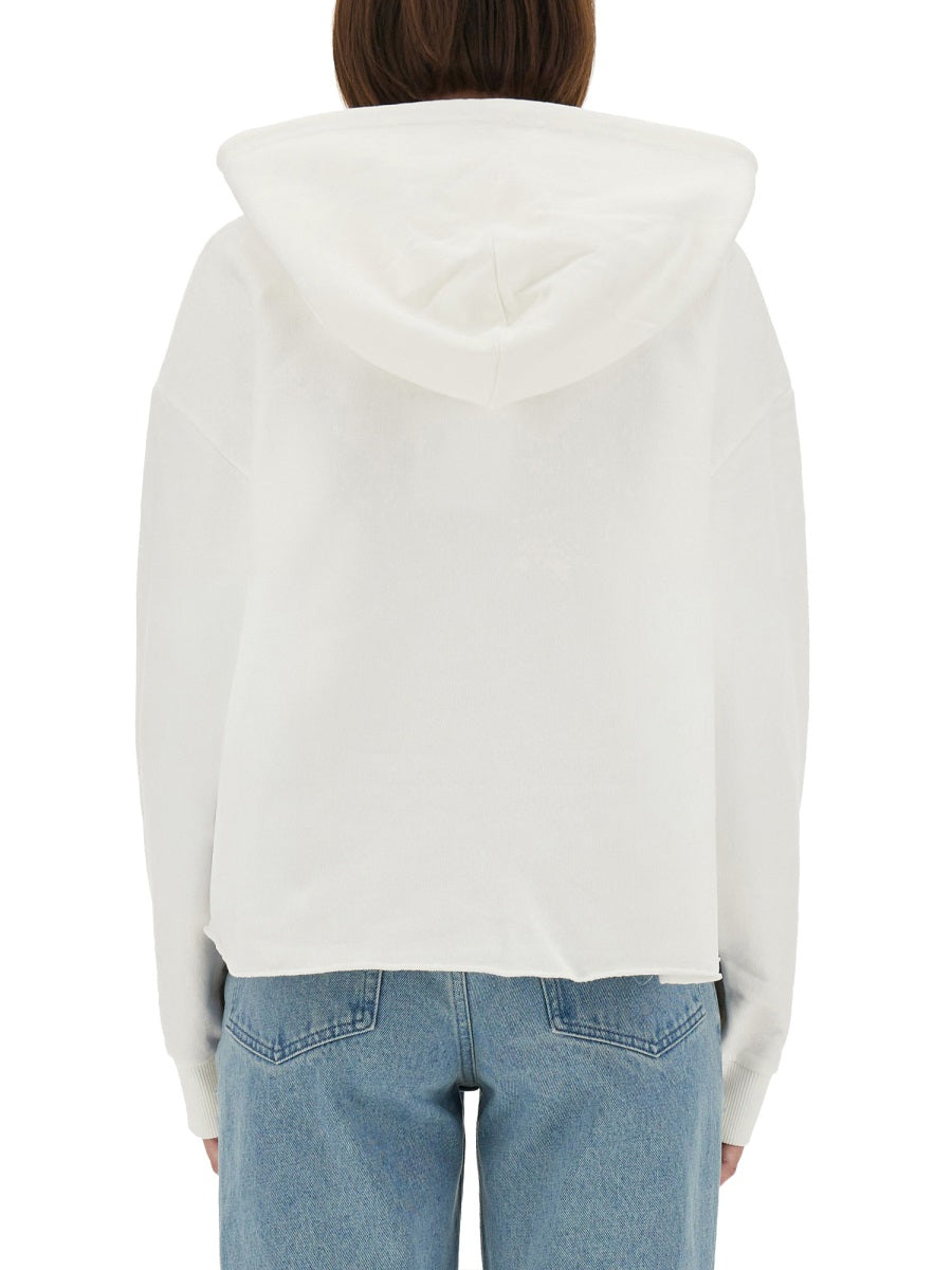 Logo Sweatshirt White Cotton Sweatshirts