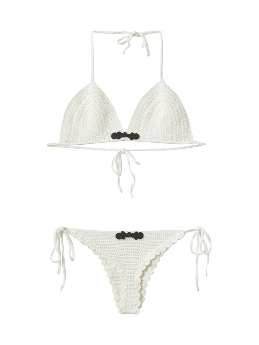 Plage Bikini Swimsuit Ivory Cotton Swim Shorts