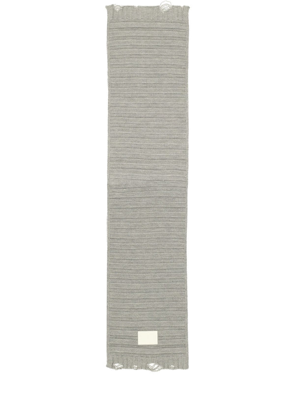 Wool Scarf Grey Virgin Acrylic