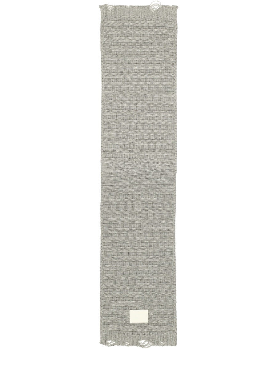 Wool Scarf Grey Virgin Acrylic