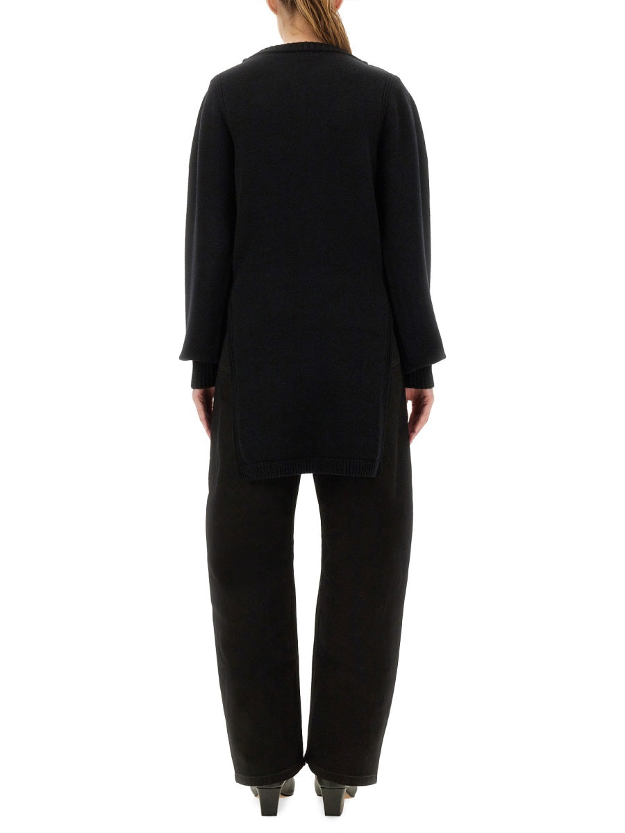 Shirt With Slits Black Wool Jumpers