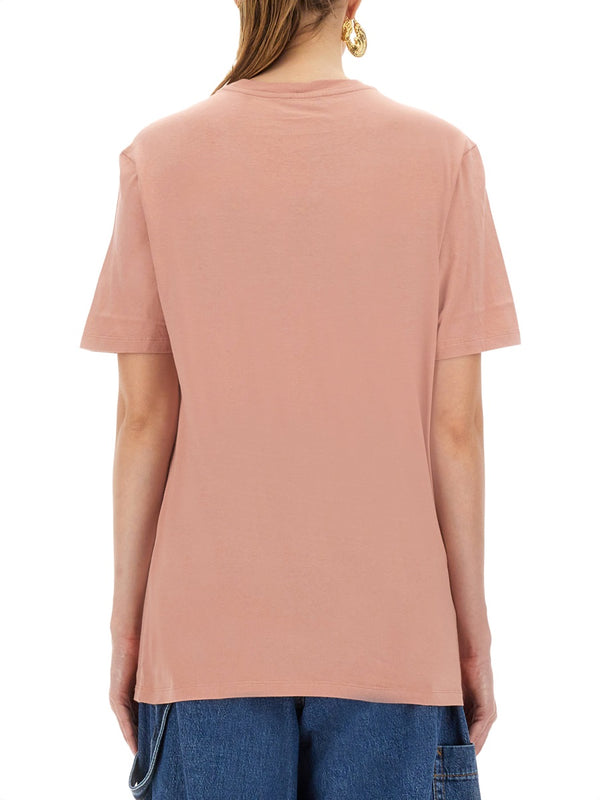 T-Shirt With Pegasus Pink Cotton T-shirts