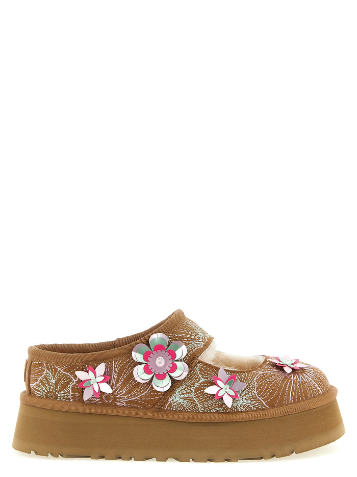 Bea Mary Jane Meadow sabots Multicolor Leather Flat Shoes