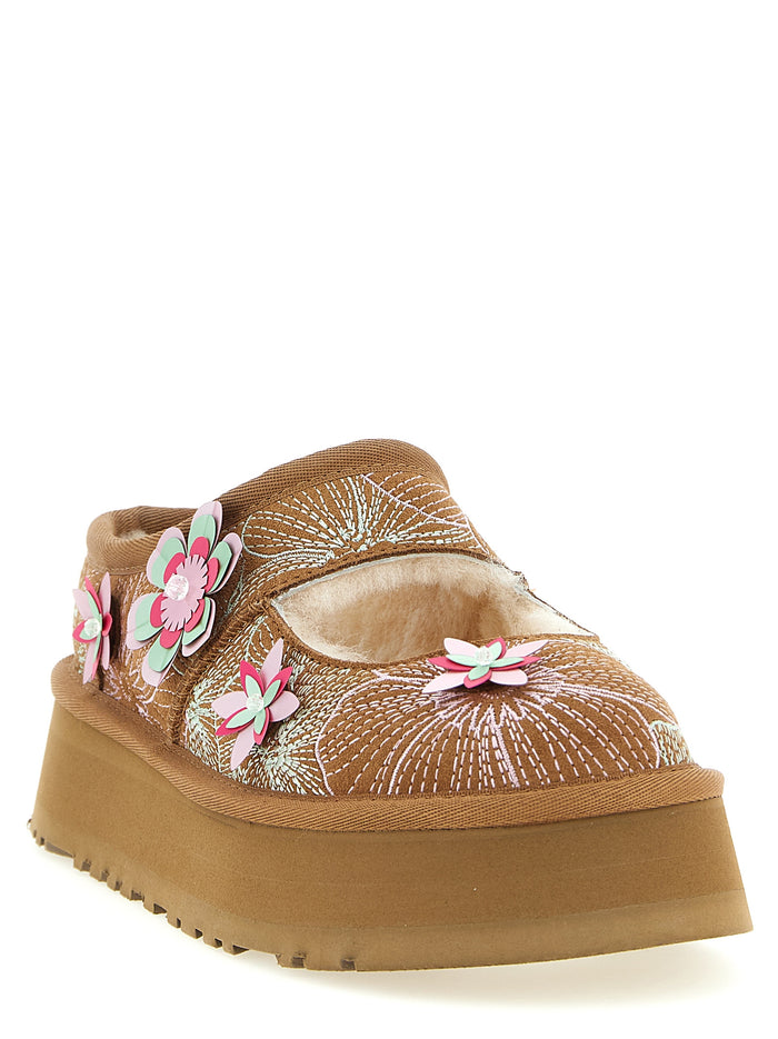 Bea Mary Jane Meadow sabots Multicolor Leather Flat Shoes