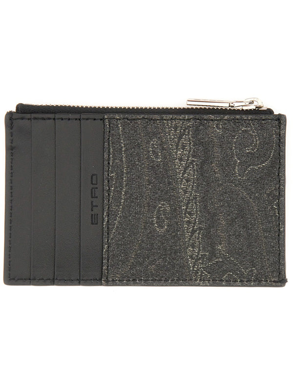 Card Holder Arnica With Pegasus Black Cotton Polyester Wallets & Purses