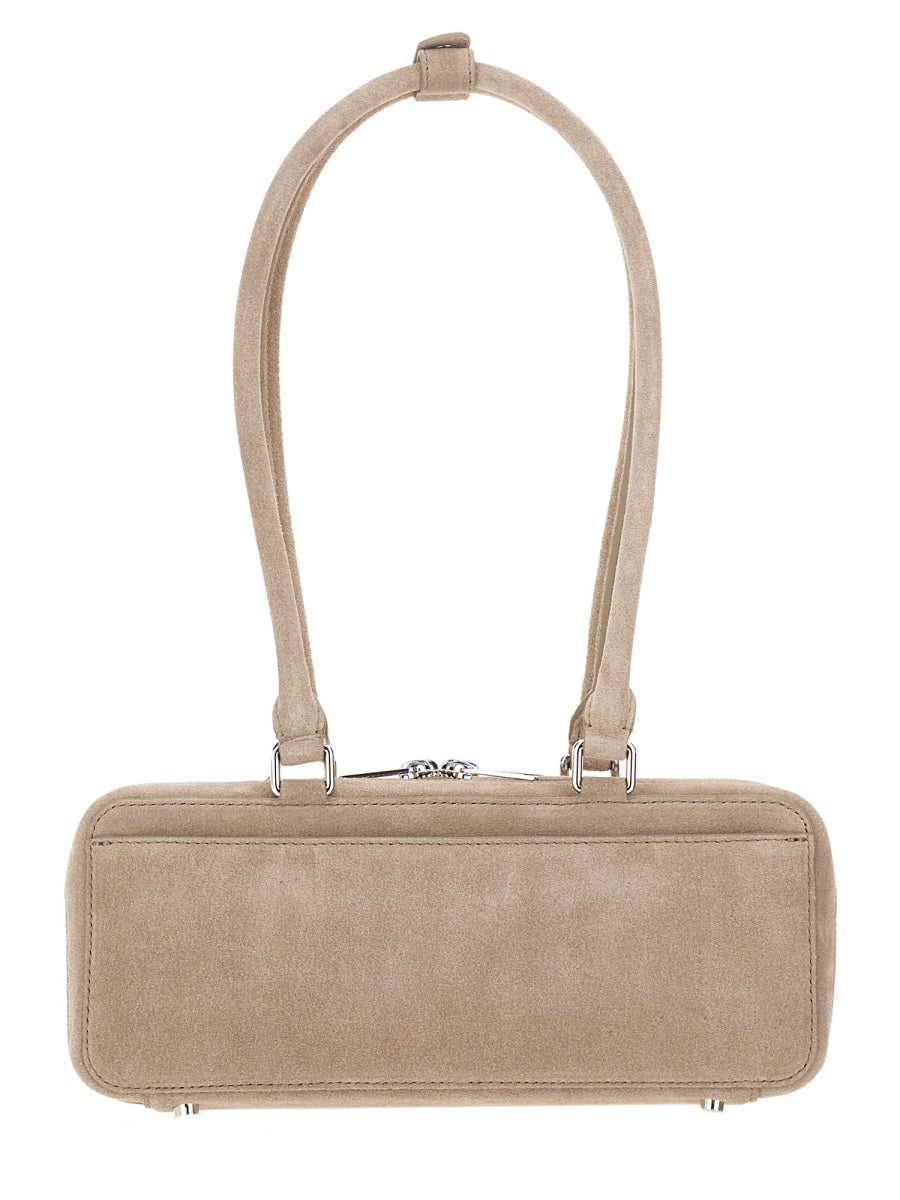 Shoulder Bag With Charm Dove Outer Cow Leather