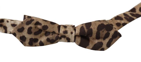 Dolce & Gabbana 100% Silk bow tie in brown