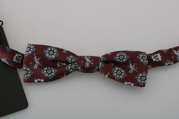 Dolce & Gabbana 100% Silk bow tie in burgundy