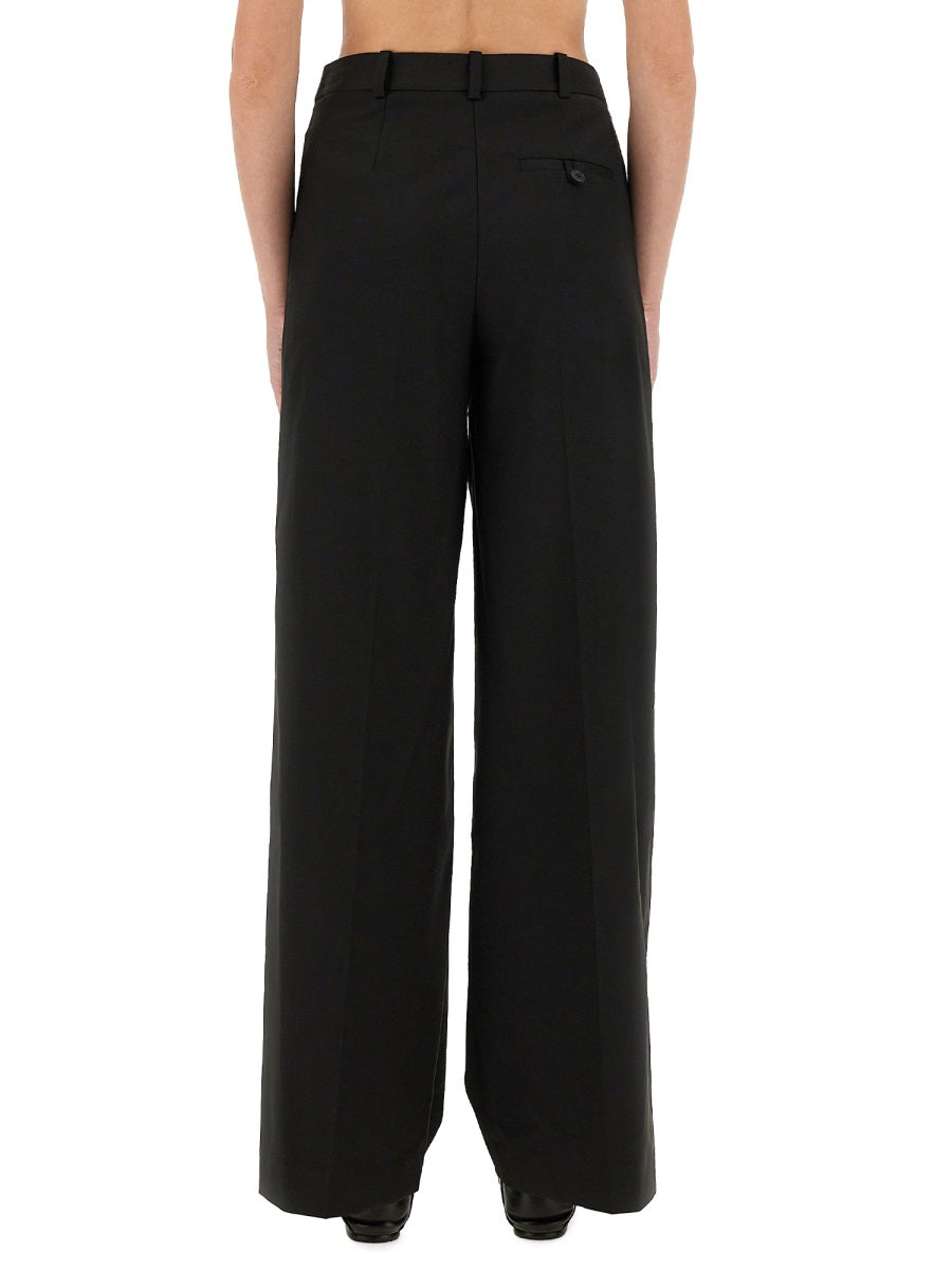 Black Straight Wide Fit Pants 6204633900 Trousers