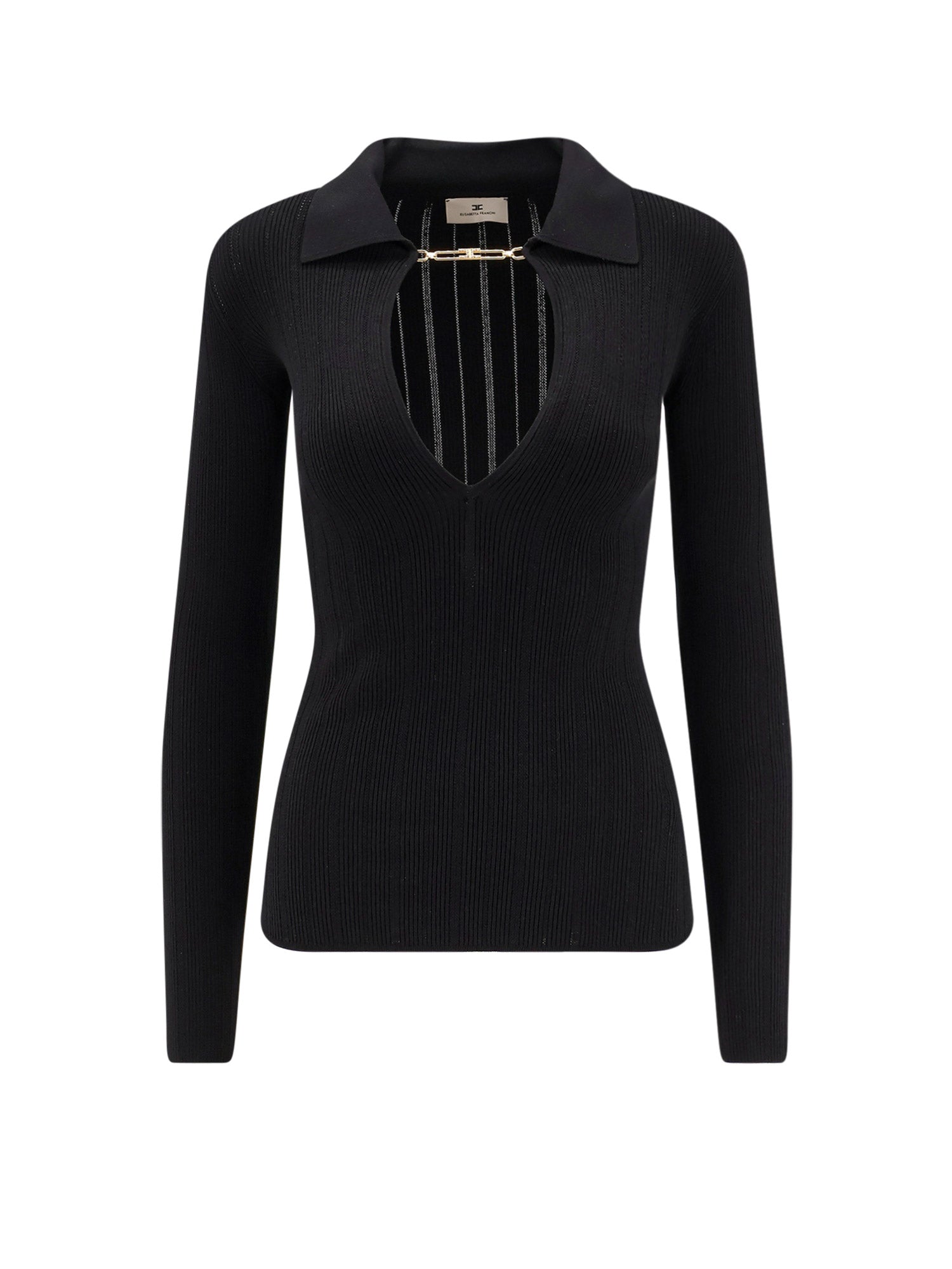Elisabetta Franchi Sweaters Nera Lyocell Poliammide Seta