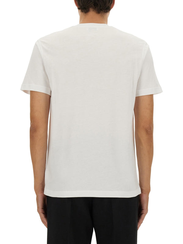 T-Shirt With Logo Ribbon White Cotton T-shirts