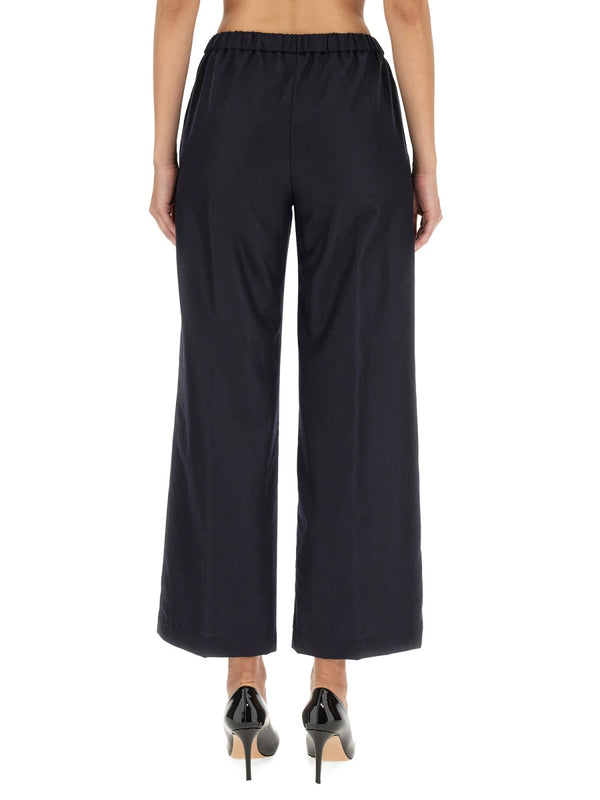 Wool Pants Blue Trousers