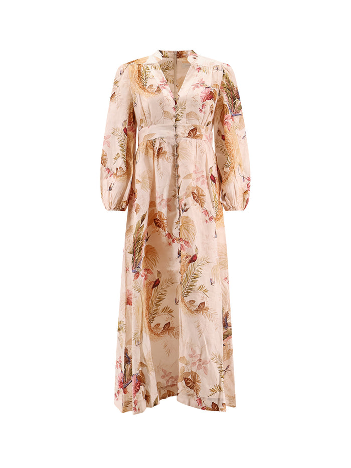 Zimmermann Dresses Cream Palm Floral Linen
