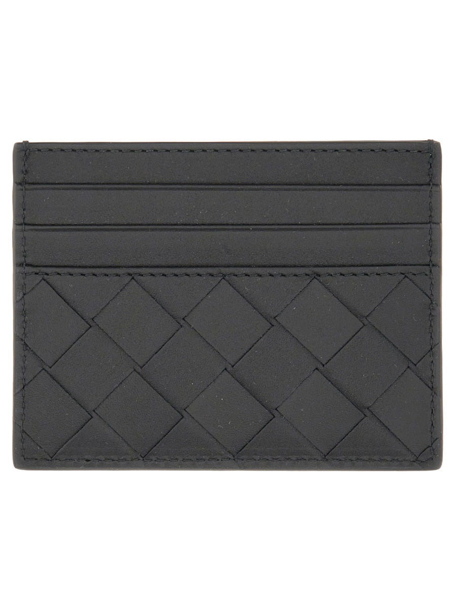 Card Holder Woven Calfskin Black Wallets & Purses