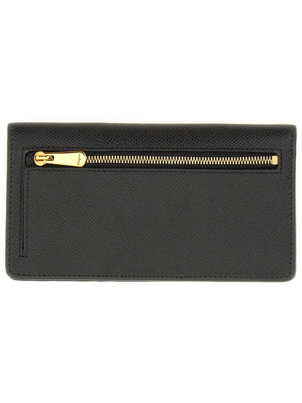 Wallet Gancini Black Leather Calf & Purses