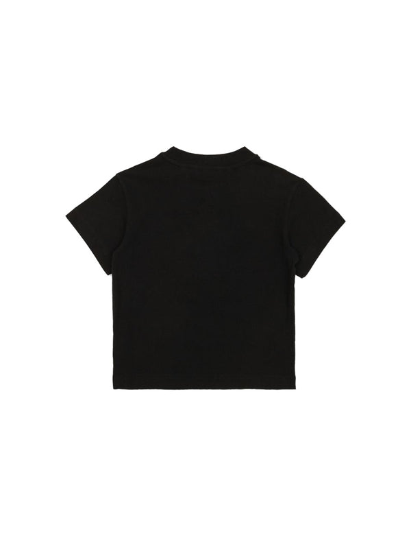 T-Shirt With Bear Logo Black Cotton T-shirts