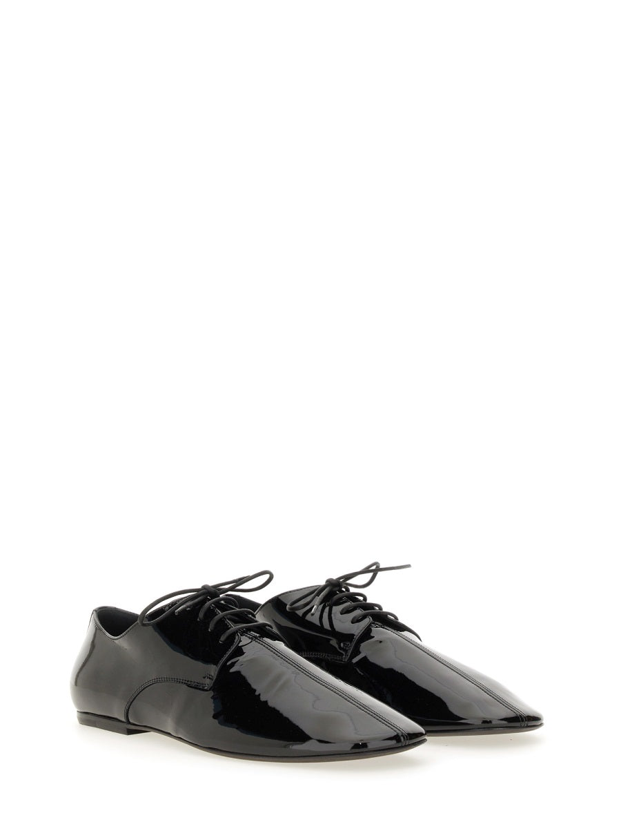 Shiny Leather Lace-Up Shoe Black