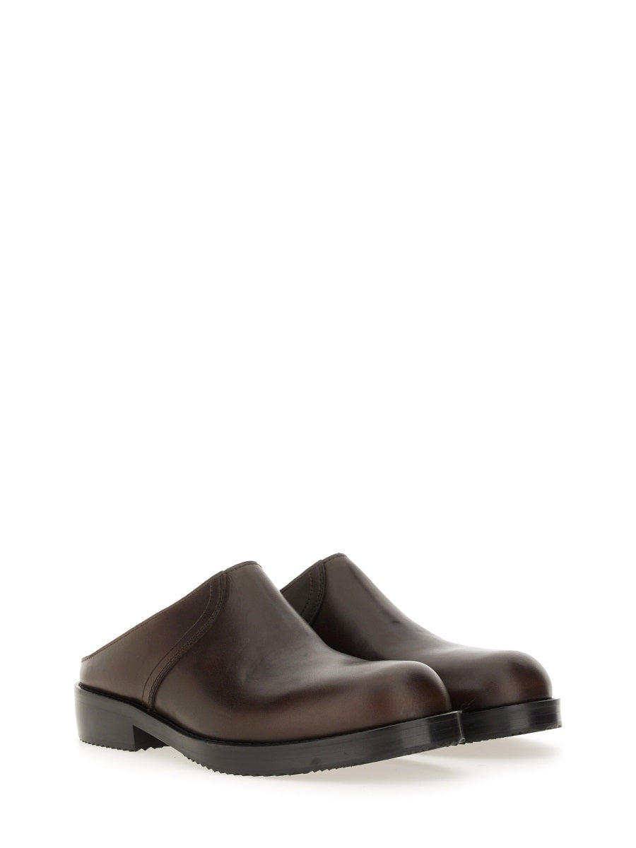 Leather Clogs Brown Calf Sandal