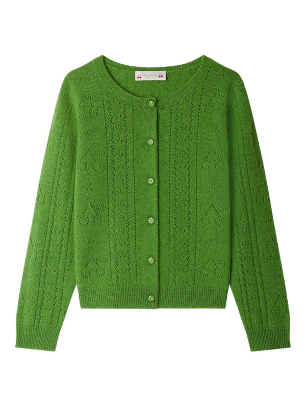 Cardigan Josiane Green Cashmere Jumpers