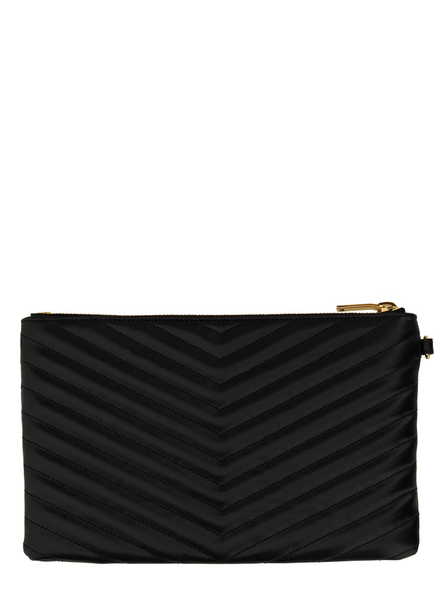 Clutch Bag Cassandre Black Calf Leather