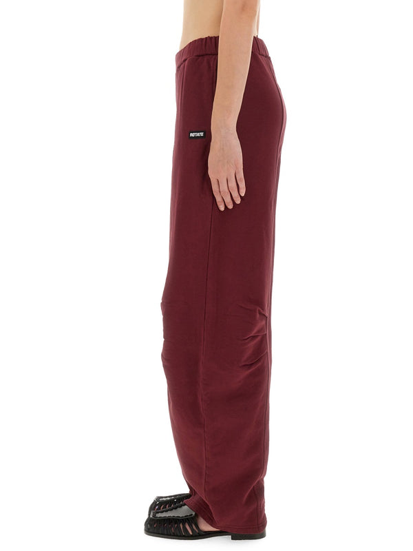 Relaxed Fit Sports Pants Bordeaux Cotton (organic) Trousers