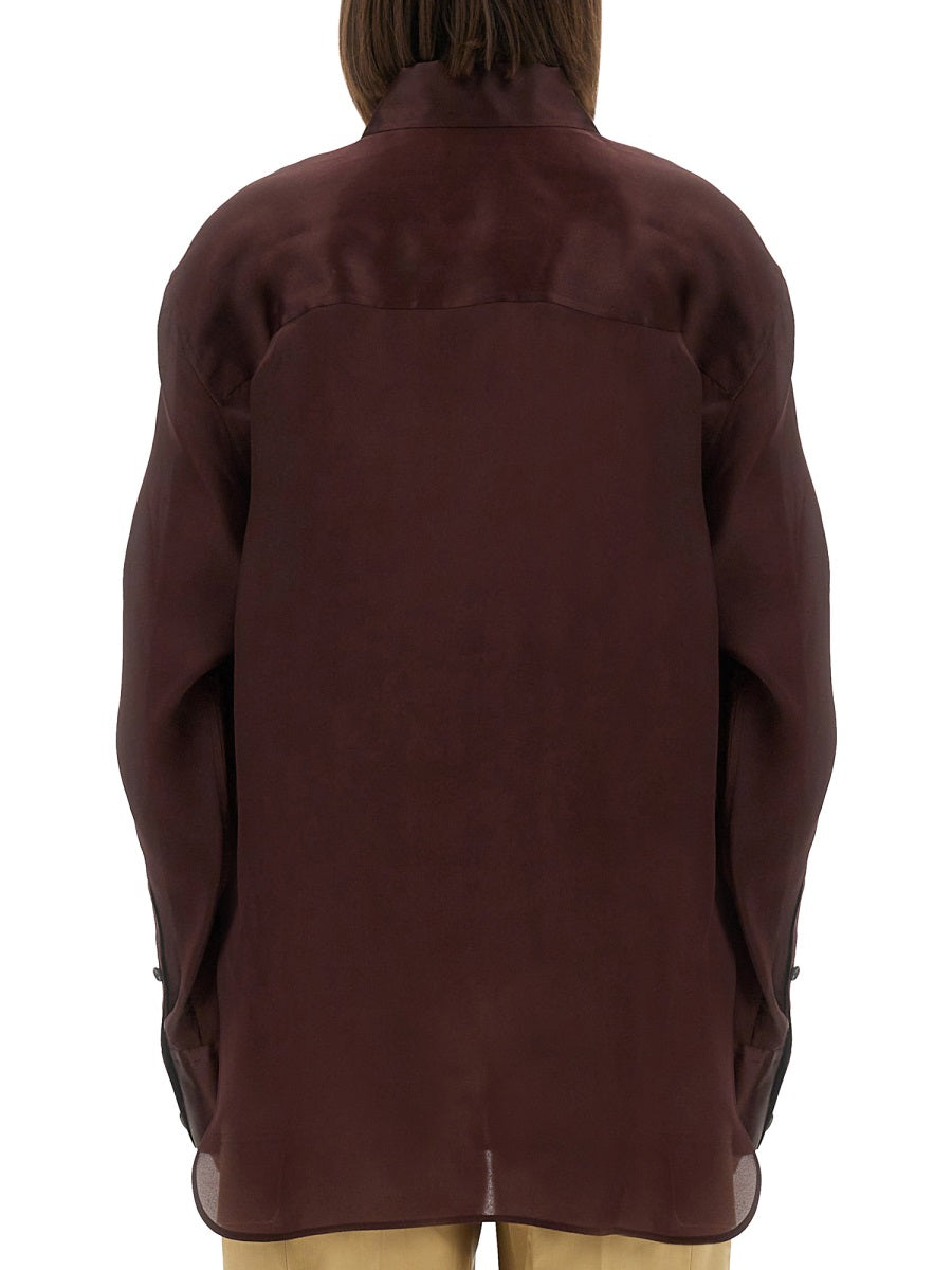 Matteo Silk Top Bordeaux Tops