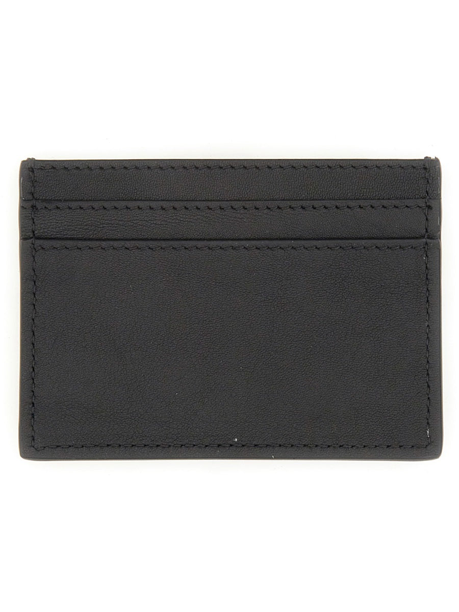 Card Holder With Logo Black Leather Wallets & Purses