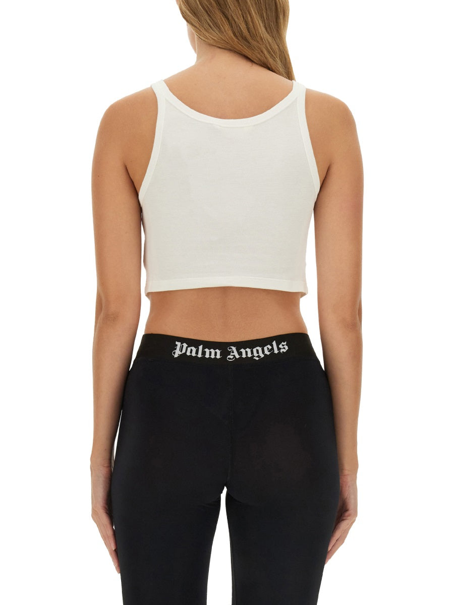 Cropped Tank Top White Cotton
