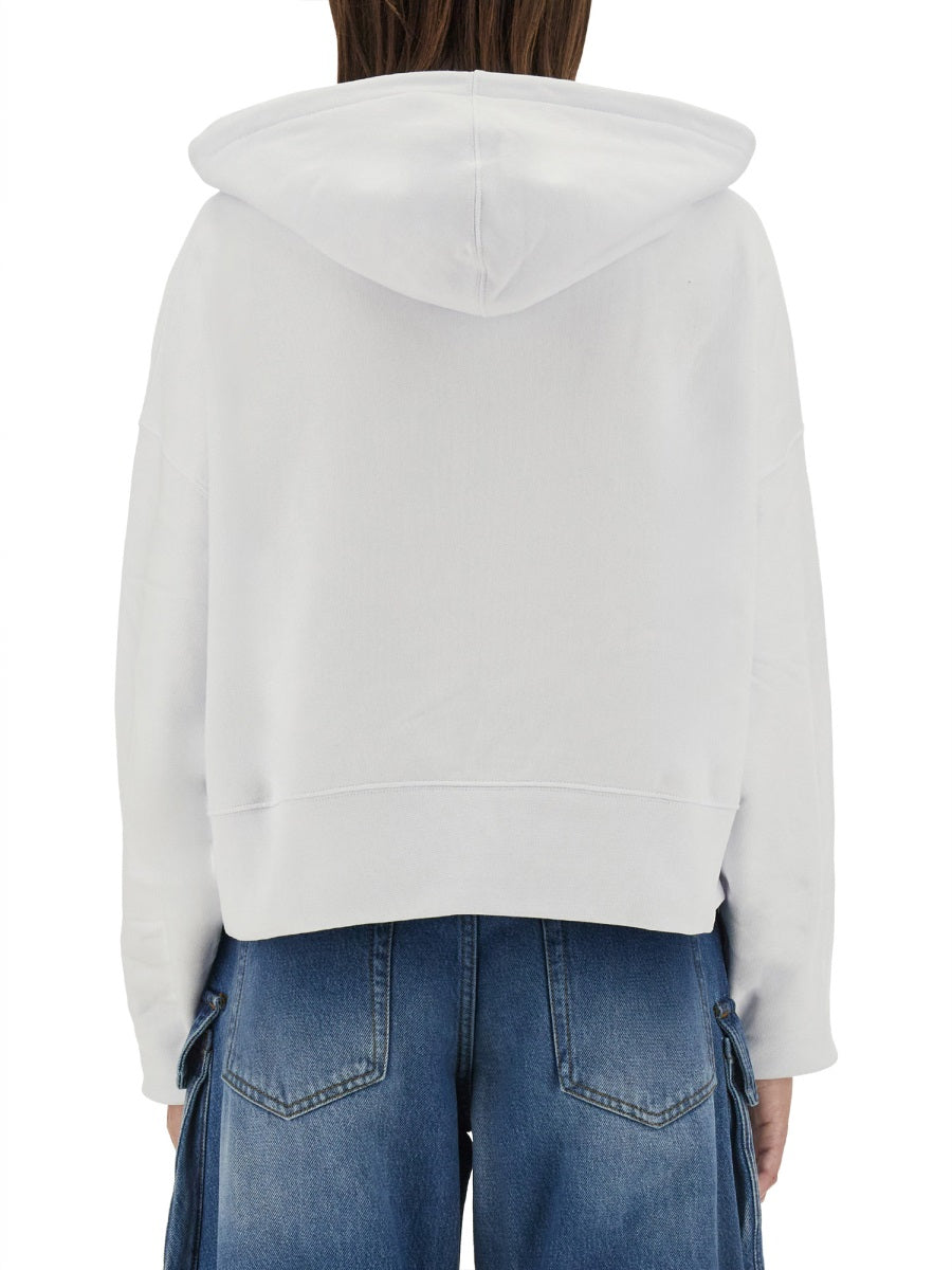 Logo Sweatshirt White Cotton Sweatshirts
