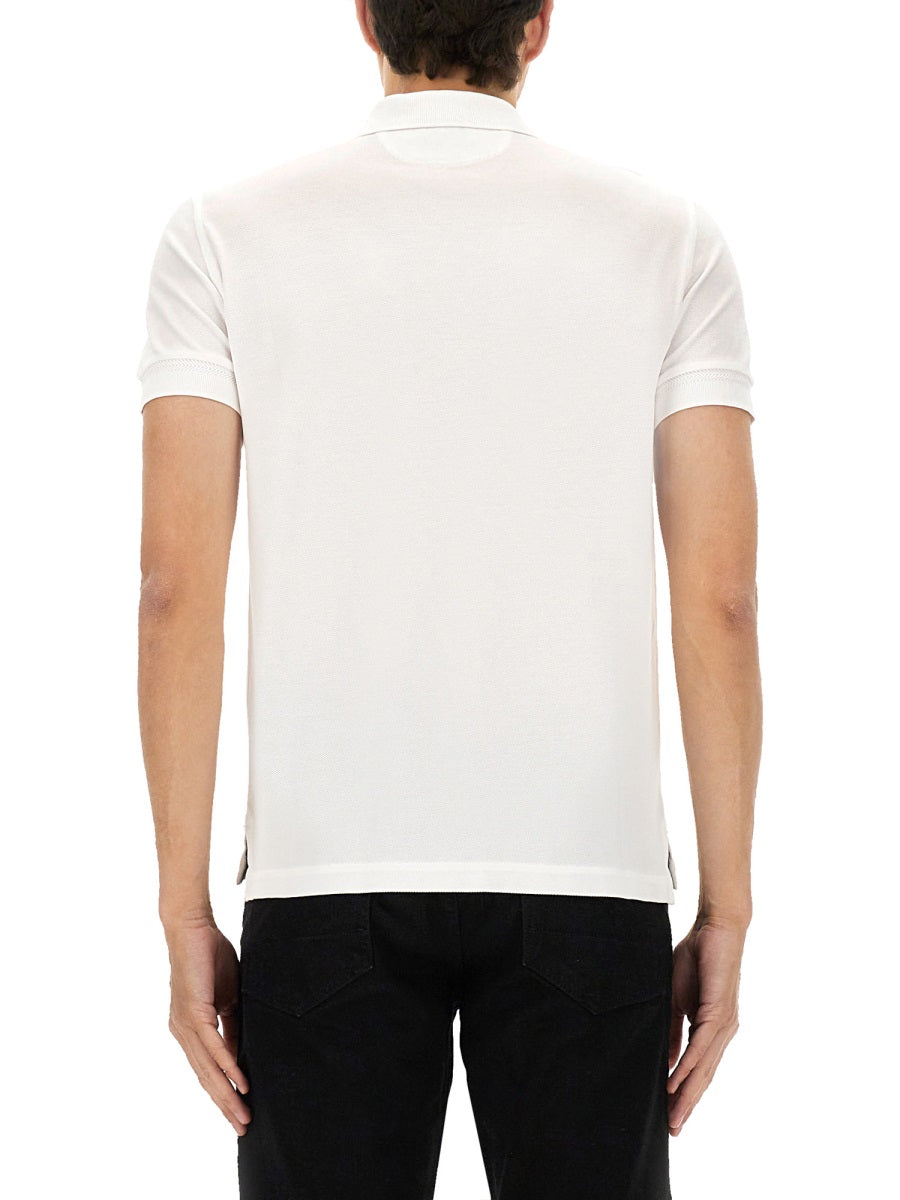 Pique Polo Shirt White Lyocell