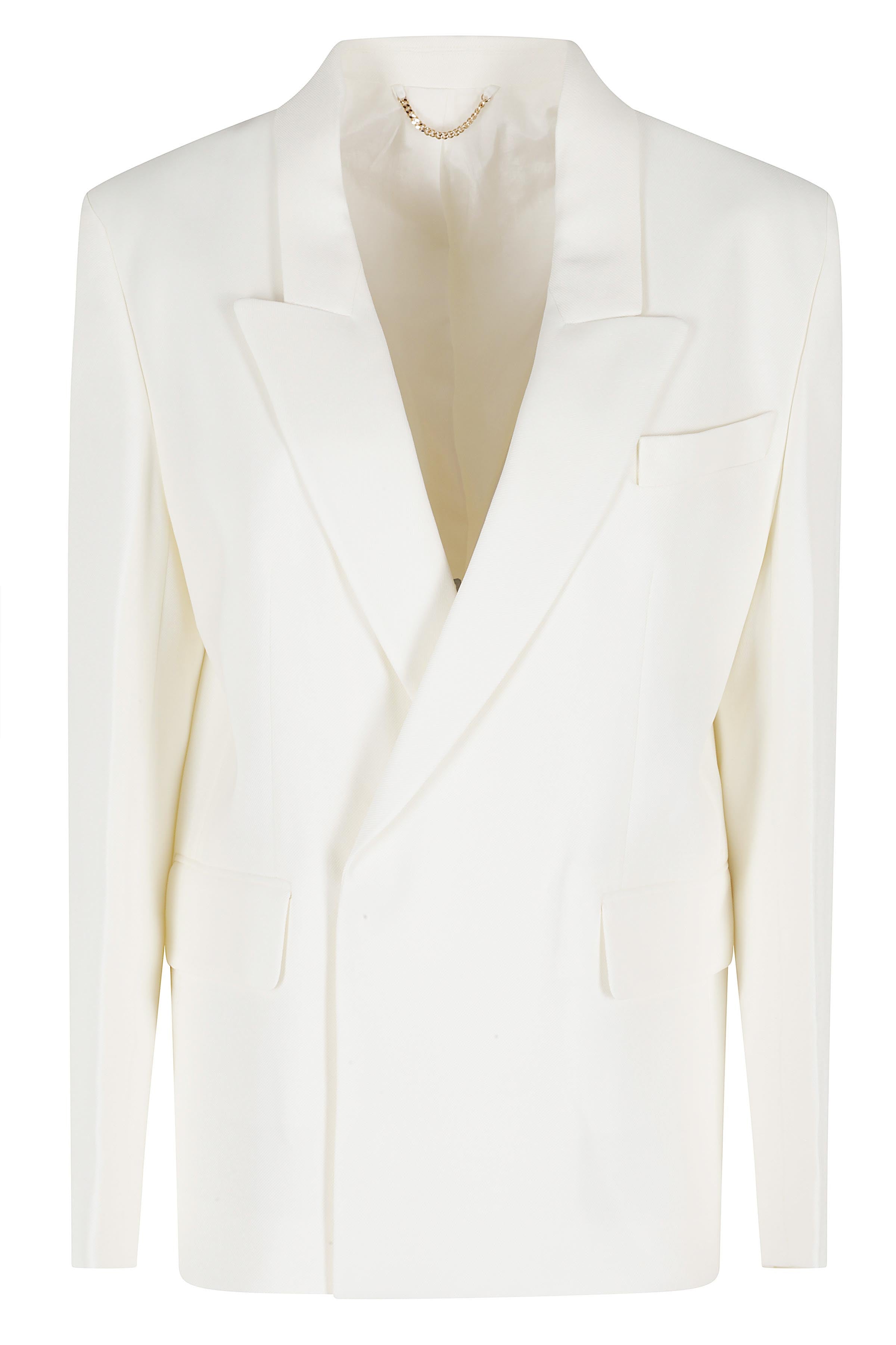 Double Breasted Tailored Jacket White Giacca