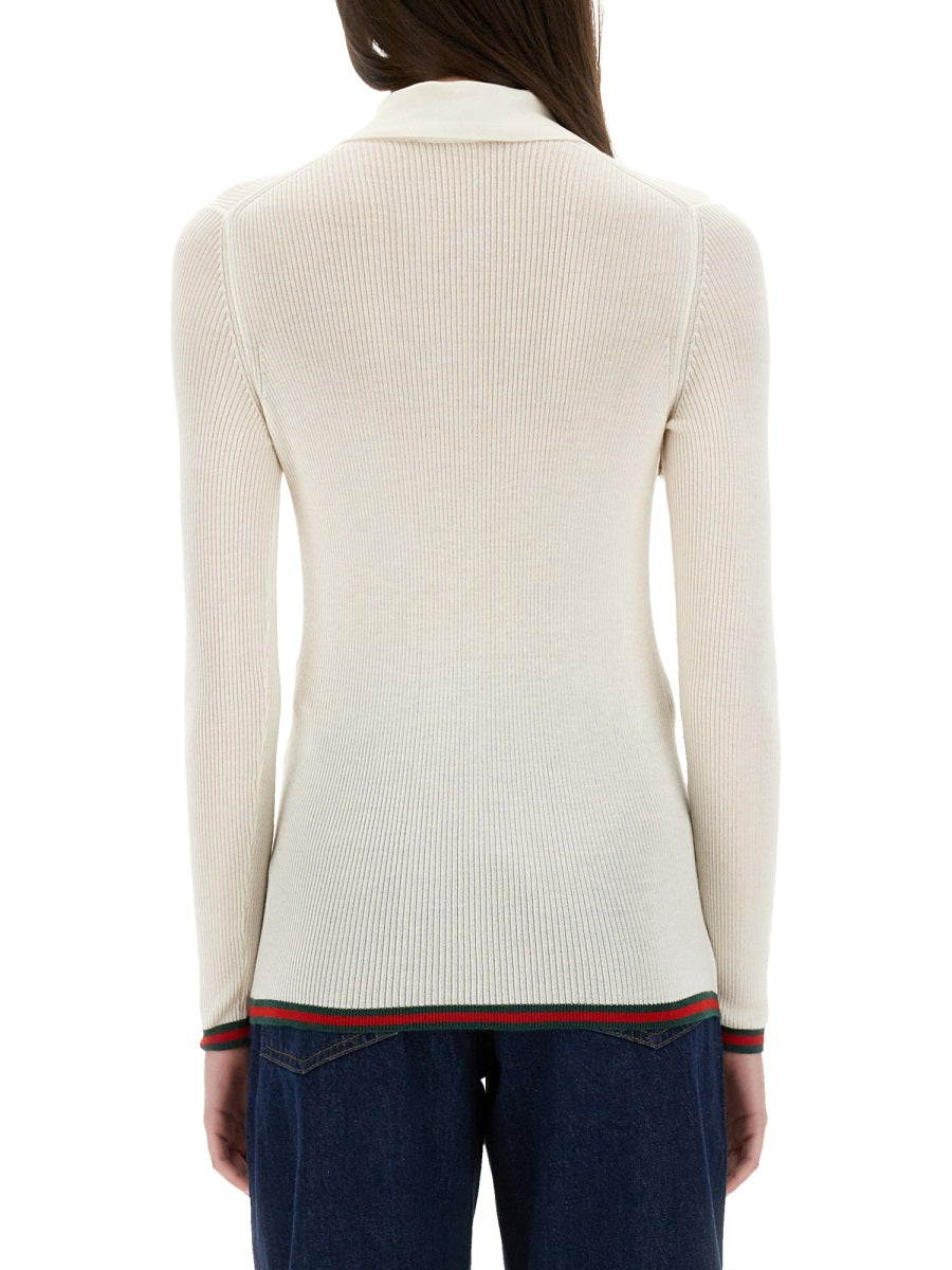 Polo Shirt Cashmere-Silk White