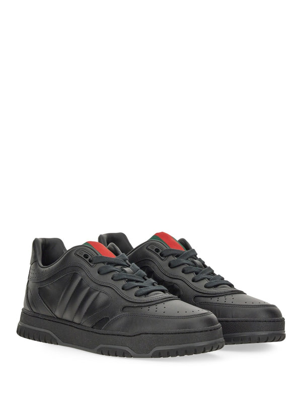 Sneakers Re-Web Black Leather Trainers