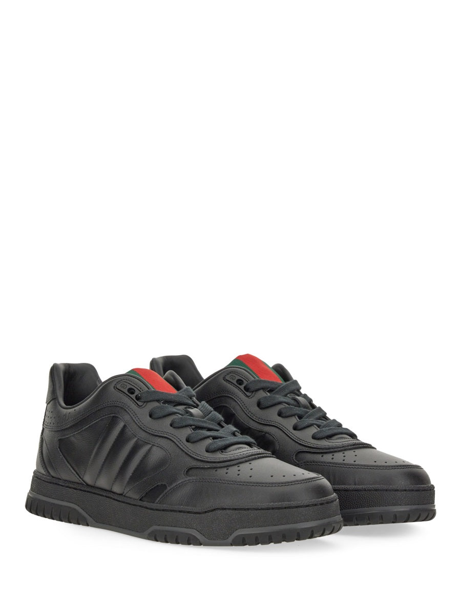 Sneakers Re-Web Black Leather Trainers