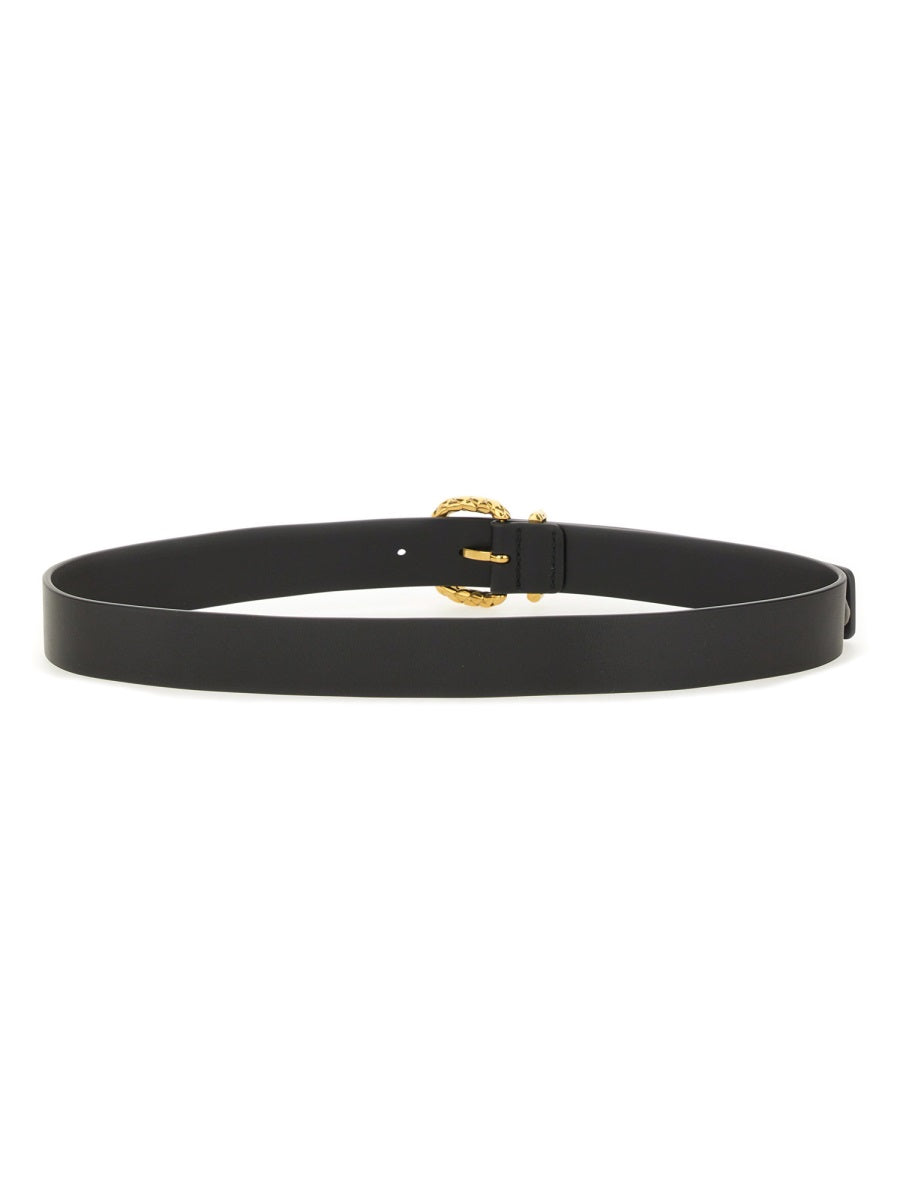 Belt Coaxial With Loop Black Calfskin