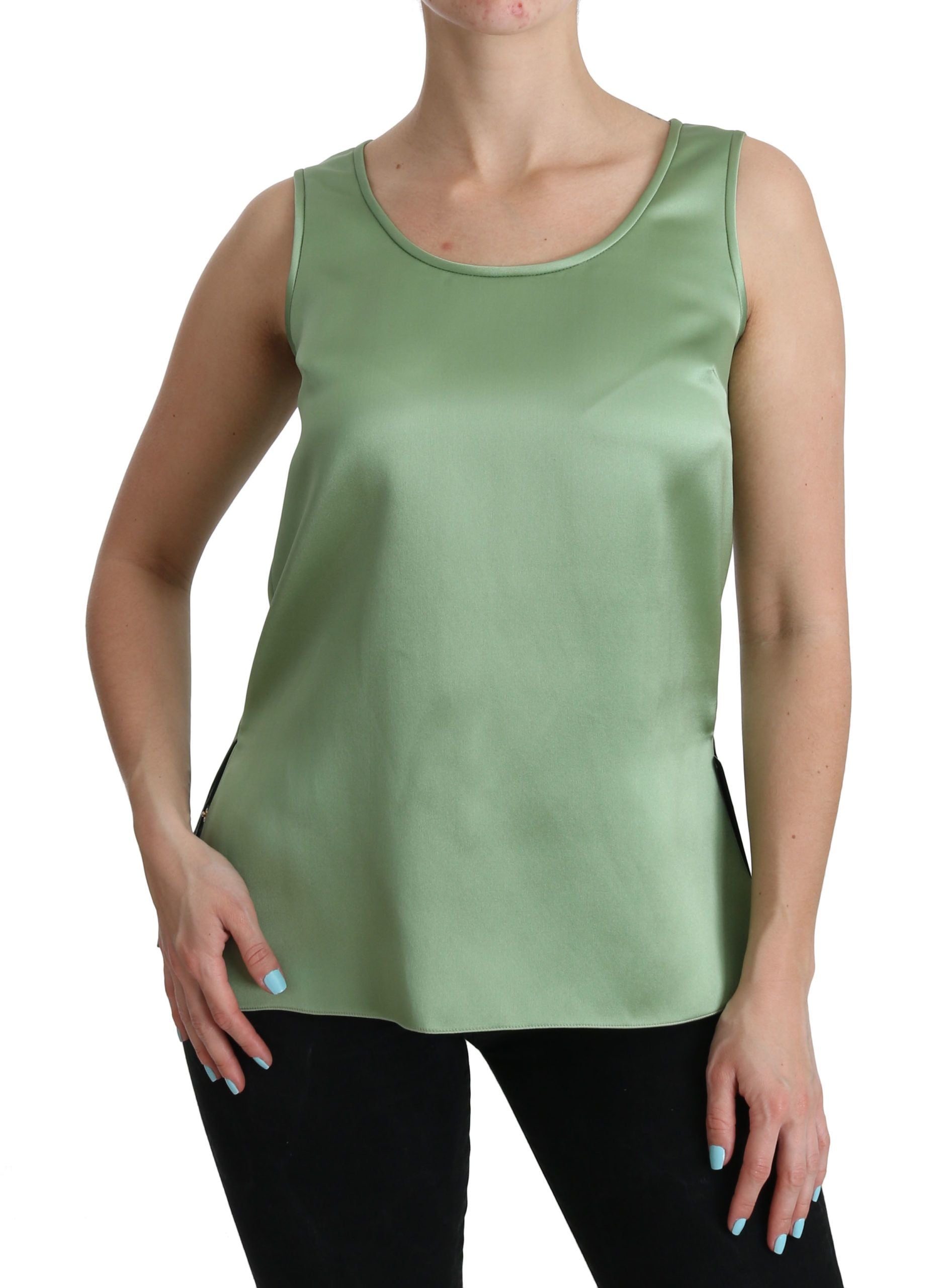 Dolce & Gabbana 100% Silk tank top in green — view 6
