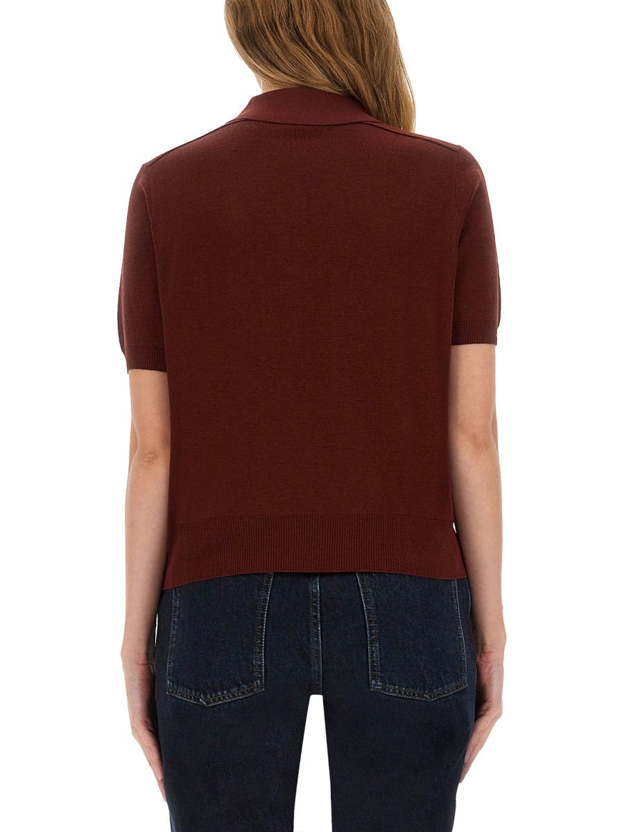 Wool Polo Bordeaux