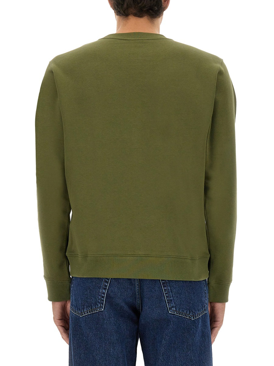 Slim Fit Sweatshirt Green Cotton Sweatshirts