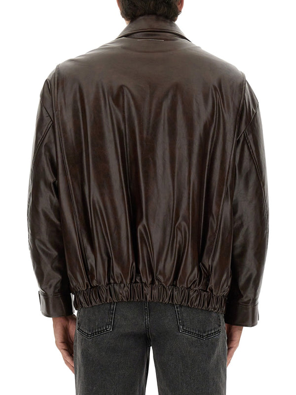 Leather Jacket Brown Viscose