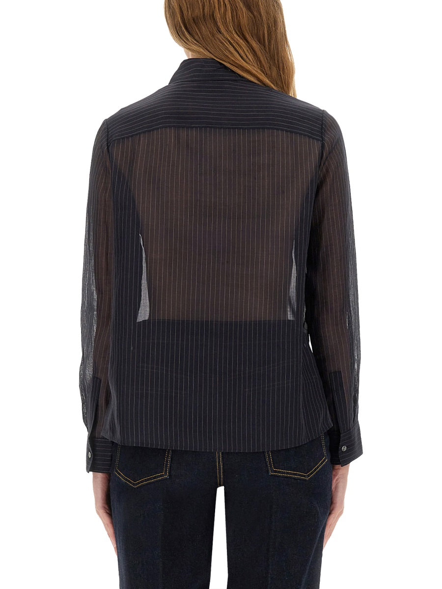 Striped Cotton Shirt Blue